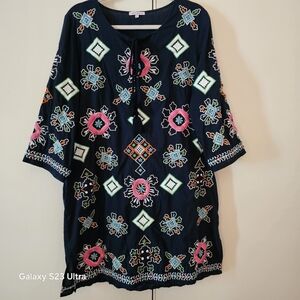 Frances Valentine Capri Tunic in Navy. XL.